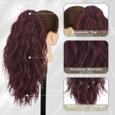 Paardenstaart Haarverlenging Rood 45cm Krullend 57% Korting