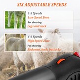 Elektrische schaapsschaar, 900 W, professionele scheerschaar, 6 snelheden, high-performance botershaartrimmer, schaapsscheermachine voor dieren, schapen, wol, geiten