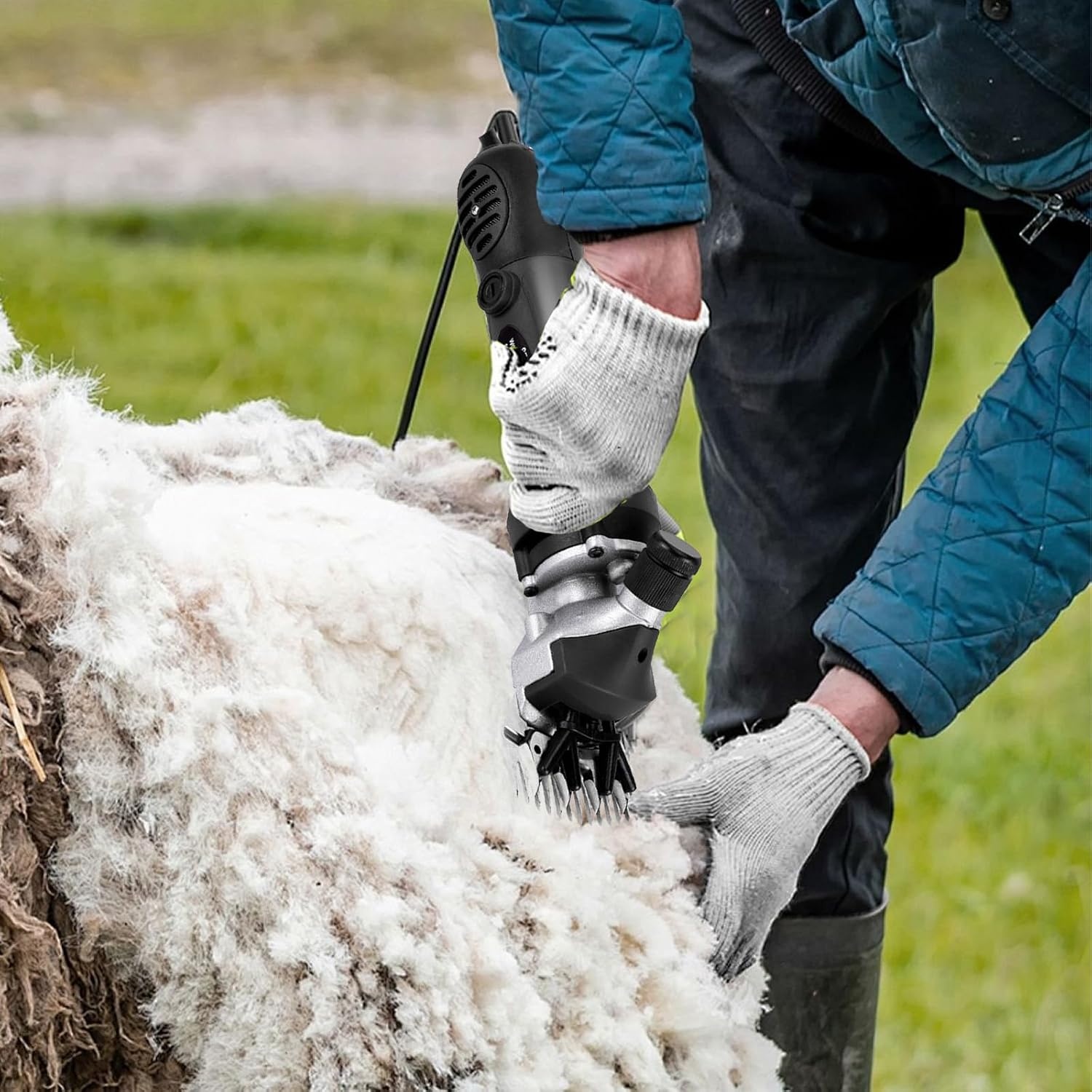 Elektrische schaapsschaar, 900 W, professionele scheerschaar, 6 snelheden, high-performance botershaartrimmer, schaapsscheermachine voor dieren, schapen, wol, geiten