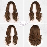 Synthetische Pruik Bruin Ombre Golvend 40cm - 58% Korting
