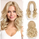 Pruik Golvend Bruin Ombre 40cm met Pony - 58% Korting!