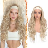 BARSDAR Body Wave Headband Pruik 66 cm - Asbruin met Blonde Highlights