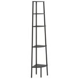 vidaXL Hoekkastje met 5 schappen 45,5x31,5x180 cm zwart