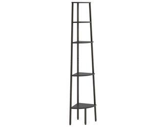 vidaXL Hoekkastje met 5 schappen 45,5x31,5x180 cm zwart