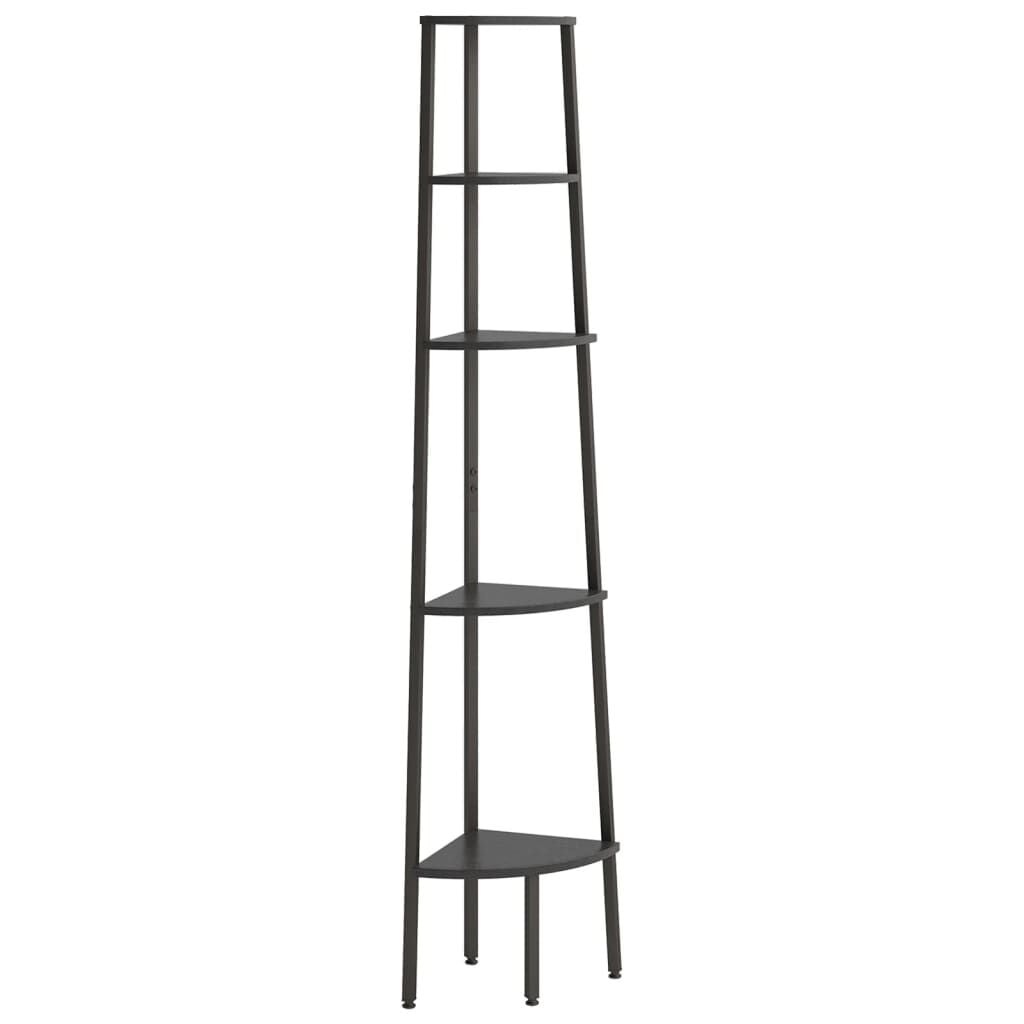 vidaXL Hoekkastje met 5 schappen 45,5x31,5x180 cm zwart