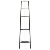 vidaXL Hoekkastje met 5 schappen 45,5x31,5x180 cm zwart