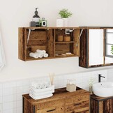 vidaXL Badkamerwandkast 80x25x40 cm bewerkt hout oud houtkleurig
