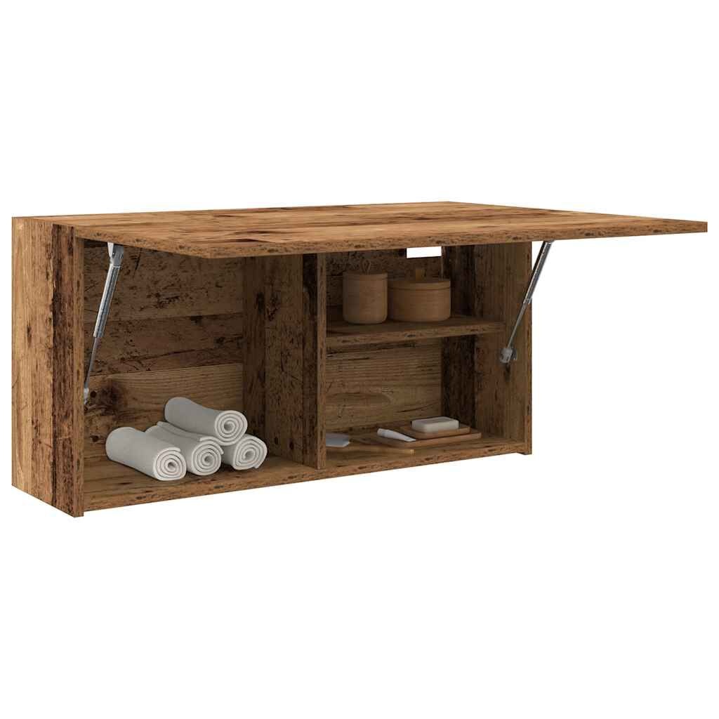 vidaXL Badkamerwandkast 80x25x40 cm bewerkt hout oud houtkleurig