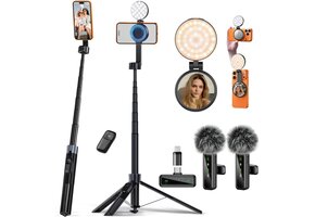 Selfie Stick Statief & Microfoon Kit - 58% Korting