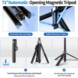 yAyusi 3-in-1 magnetische vlogging-kit voor iPhone/Android, YouTube Starter Kit, Magnetisch statief/Microfoon/Afstandsbediening, 71 inch Selfie Stick met Licht voor YouTube Starter Content Creator