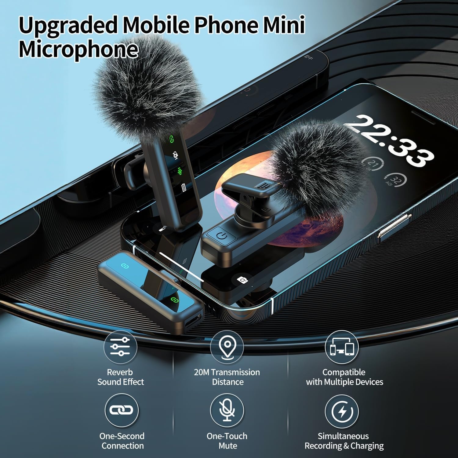 yAyusi 3-in-1 magnetische vlogging-kit voor iPhone/Android, YouTube Starter Kit, Magnetisch statief/Microfoon/Afstandsbediening, 71 inch Selfie Stick met Licht voor YouTube Starter Content Creator