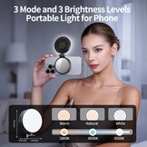 yAyusi 3-in-1 magnetische vlogging-kit voor iPhone/Android, YouTube Starter Kit, Magnetisch statief/Microfoon/Afstandsbediening, 71 inch Selfie Stick met Licht voor YouTube Starter Content Creator