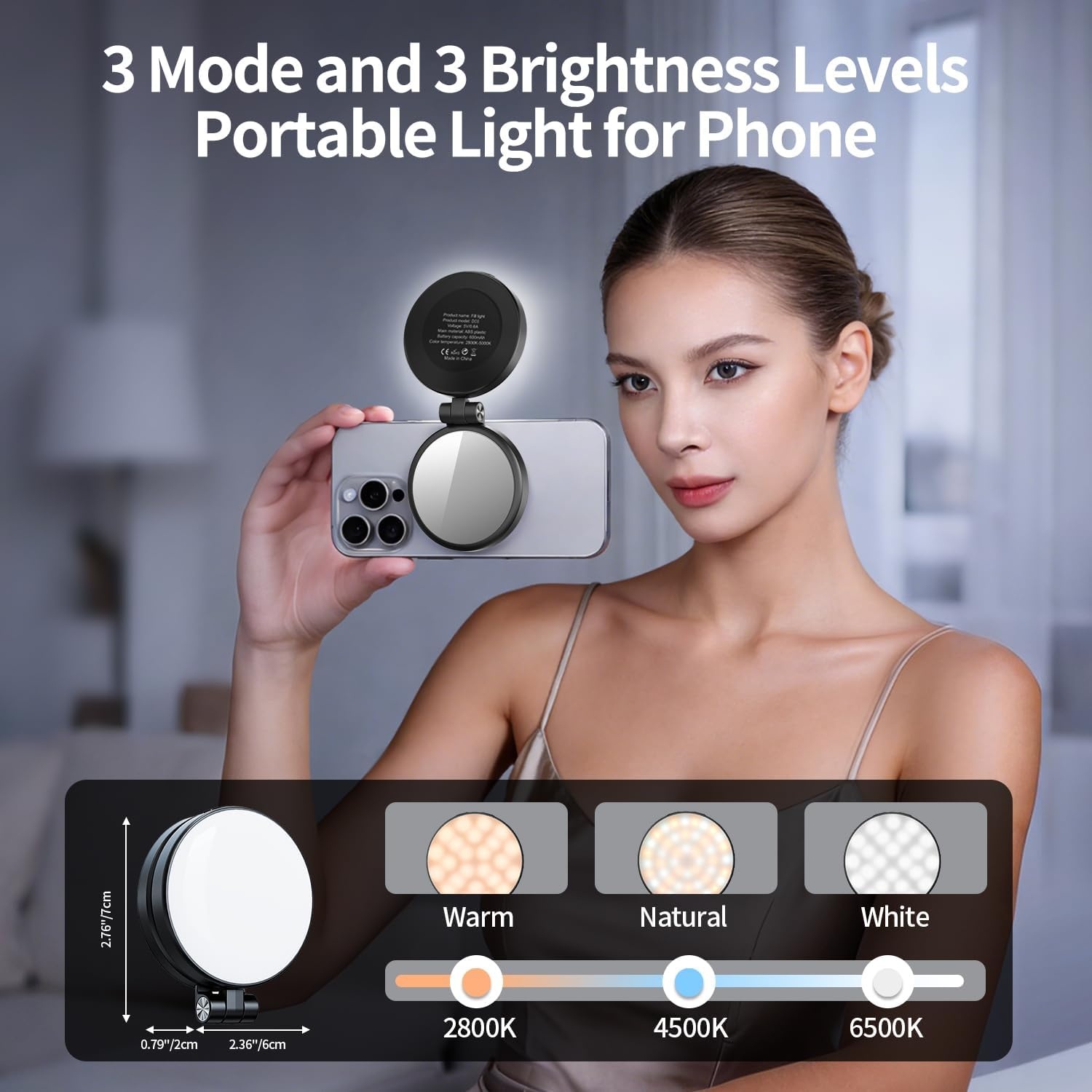 yAyusi 3-in-1 magnetische vlogging-kit voor iPhone/Android, YouTube Starter Kit, Magnetisch statief/Microfoon/Afstandsbediening, 71 inch Selfie Stick met Licht voor YouTube Starter Content Creator