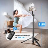 yAyusi 3-in-1 magnetische vlogging-kit voor iPhone/Android, YouTube Starter Kit, Magnetisch statief/Microfoon/Afstandsbediening, 71 inch Selfie Stick met Licht voor YouTube Starter Content Creator