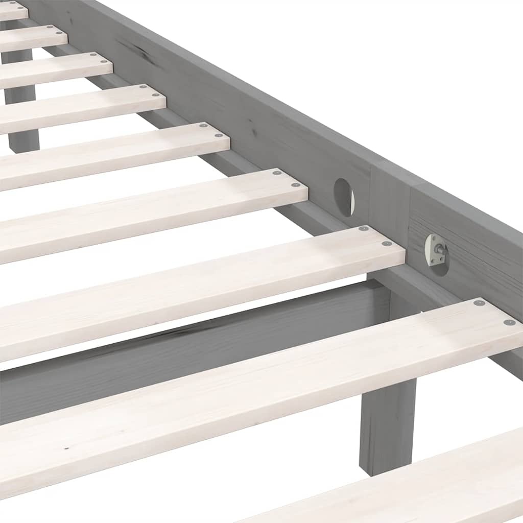 Massief Grenenhouten Bedframe Grijs 200x200 cm - 79% Korting!