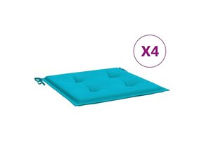 VidaXL Tuinstoelkussens 4 st 50x50x3 cm Stof Turquoise met 65% Korting