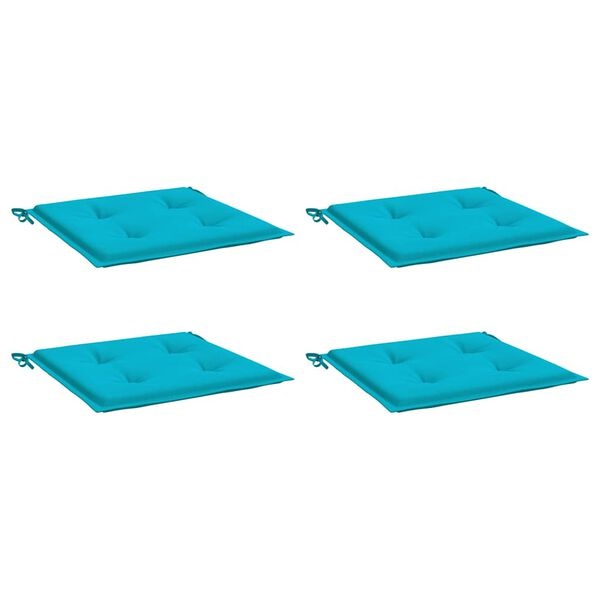 4x Turquoise Tuinstoelkussens 50x50cm - 58% Korting!