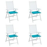 4x Turquoise Tuinstoelkussens 50x50cm - 58% Korting!
