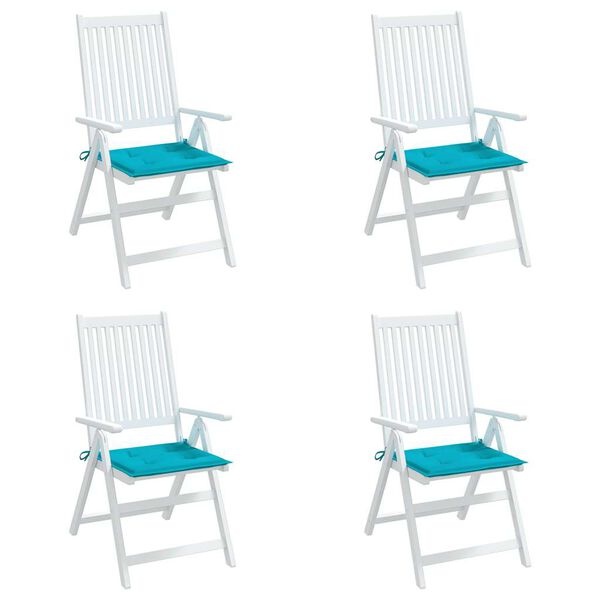 4x Turquoise Tuinstoelkussens 50x50cm - 58% Korting!