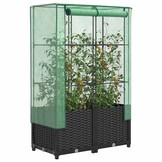 Verhoogde plantenbak met kas 80x40x138 cm - Rattanlook, 34% Korting