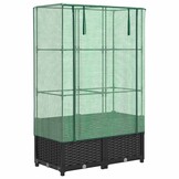 Verhoogde plantenbak met kas 80x40x138 cm - Rattanlook, 34% Korting