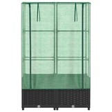 Verhoogde plantenbak met kas 80x40x138 cm - Rattanlook, 34% Korting