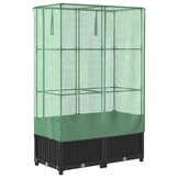 Verhoogde plantenbak met kas 80x40x138 cm - Rattanlook, 34% Korting