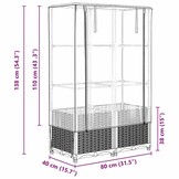 Verhoogde plantenbak met kas 80x40x138 cm - Rattanlook, 34% Korting