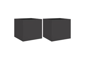 2x Zwarte Stalen Plantenbakken 32x30x29 cm - 36% Korting