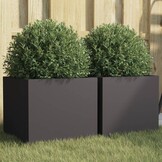 vidaXL Plantenbakken Staal Zwart (2 stuks) - 29% Korting!