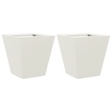 vidaXL Plantenbakken Staal Wit 30x30x30 cm (2 st.) - 59% Korting