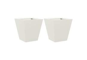 vidaXL Plantenbakken Staal Wit 30x30x30 cm (2 stuks) - 55% Korting