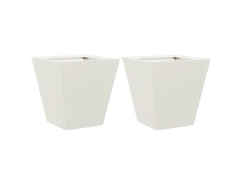 vidaXL Plantenbakken Staal Wit 30x30x30 cm (2 stuks) - 33% Korting!
