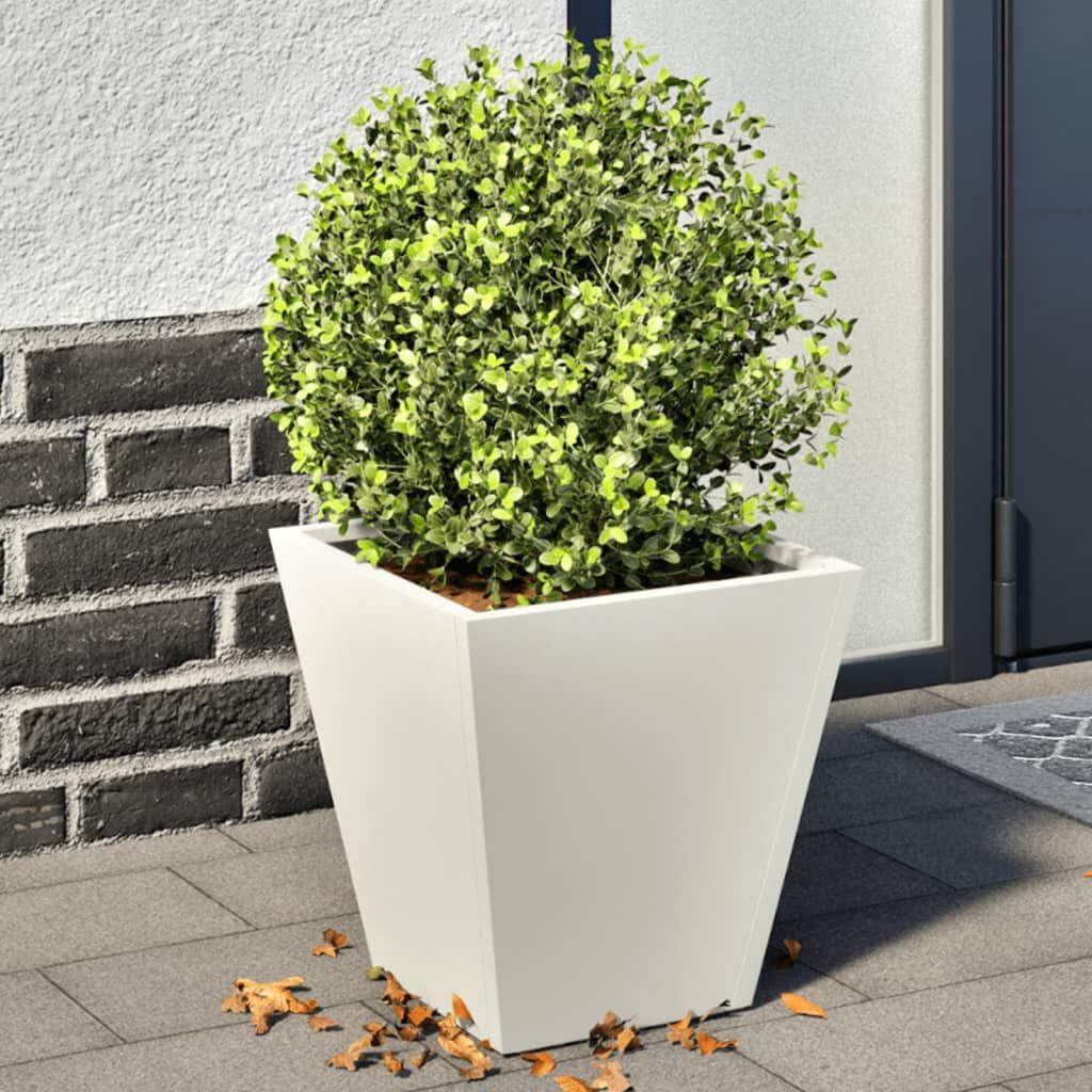 vidaXL Plantenbakken Staal Wit 30x30x30 cm (2 st.) - 59% Korting