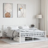 vidaXL Bedframe Metaal Wit 160x200 cm - 34% Korting