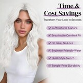 Witte Golvende Synthetische Pruik Dames 50cm - 59% Korting!