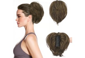 Paardenstaart Extension 20cm - 100% Echt Haar - Brown Mix - 33% Korting