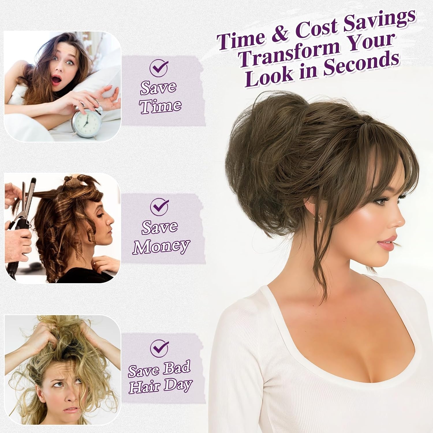 Paardenstaart Extension 20cm - 100% Echt Haar - Brown Mix - 33% Korting