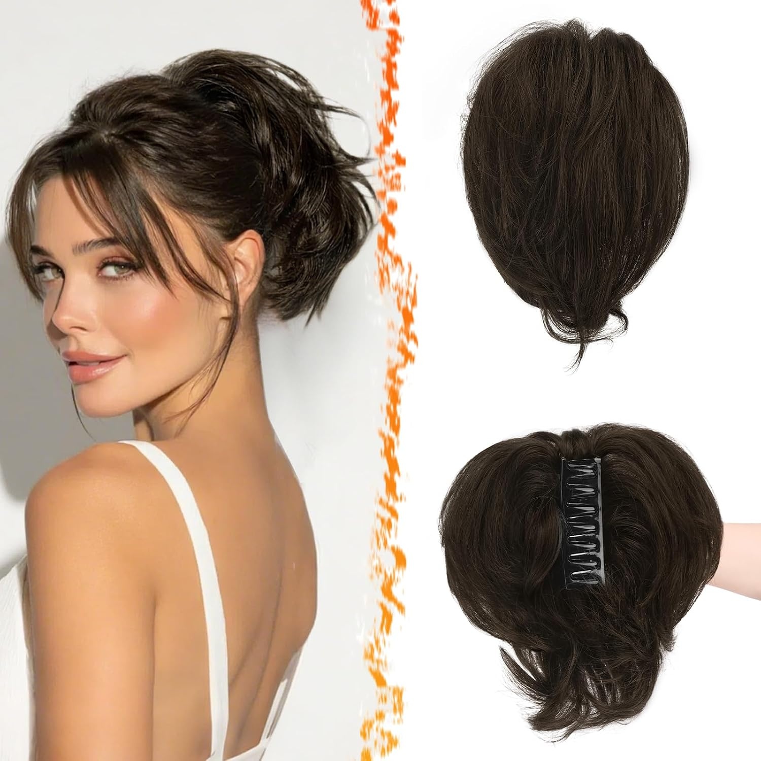 Paardenstaart Extension 20cm - 100% Echt Haar - Brown Mix - 33% Korting