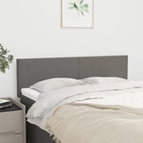 vidaXL Hoofdborden 2 stuks 72x5x78/88 cm Donkergrijs Stof - 85% Korting