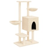 Kattenmeubel met Krabpalen - Crèmekleurig - 117 cm (34% Korting)