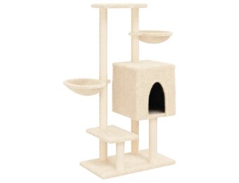 Kattenmeubel met Krabpalen - Crèmekleurig - 117 cm (34% Korting)
