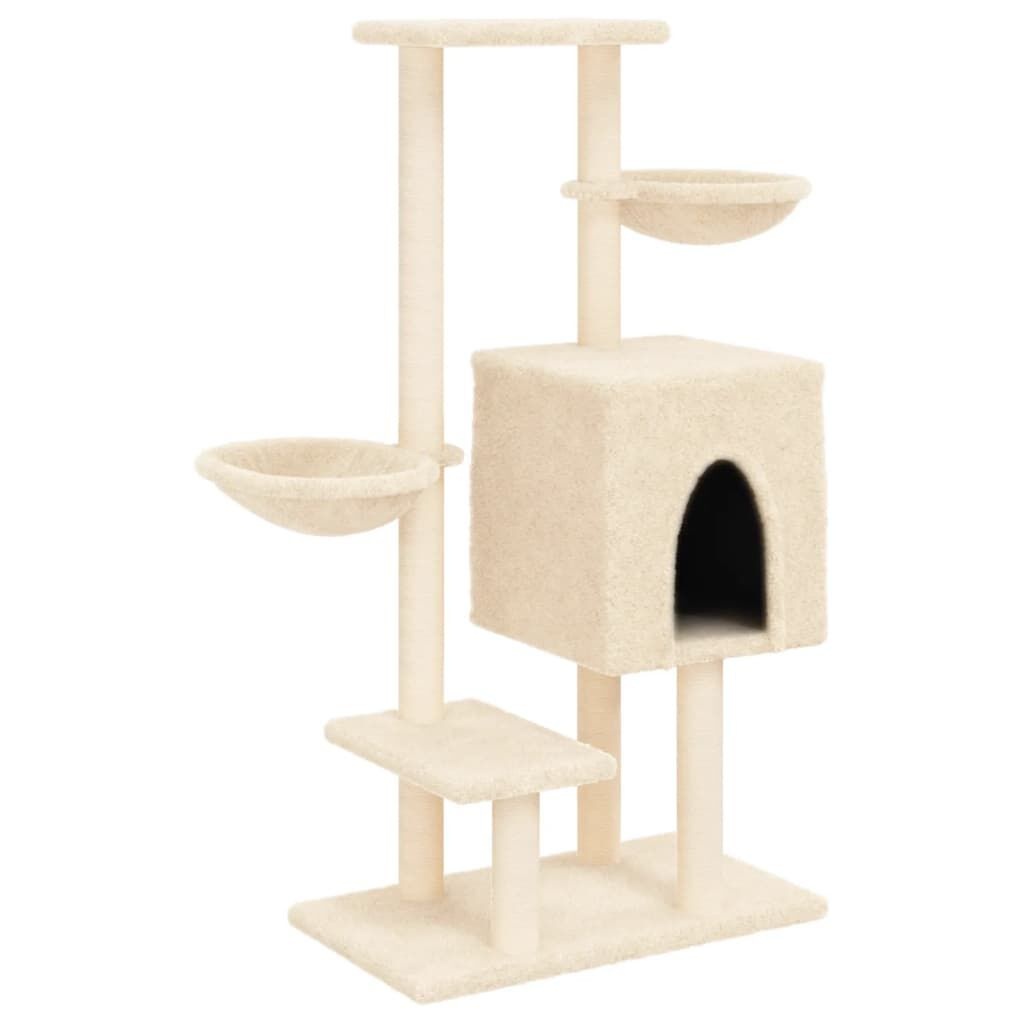 Kattenmeubel met Krabpalen - Crèmekleurig - 117 cm (34% Korting)