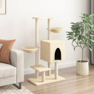 Kattenmeubel met Krabpalen - Crèmekleurig - 117 cm (34% Korting)
