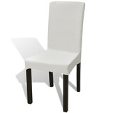 6x Crèmekleurige Stoelhoezen - Stretch - 33% Korting
