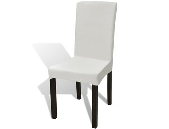 6x Crèmekleurige Stoelhoezen - Stretch - 33% Korting