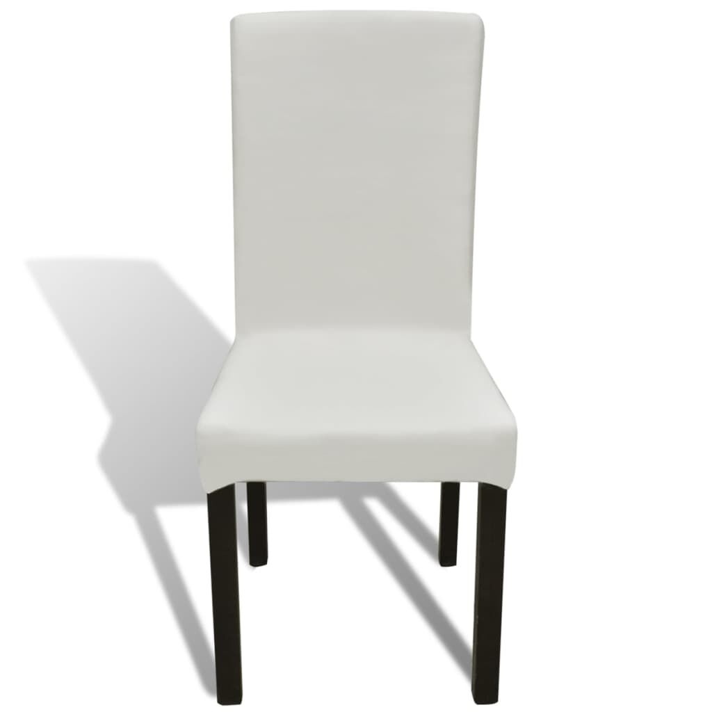 6x Crèmekleurige Stoelhoezen - Stretch - 33% Korting
