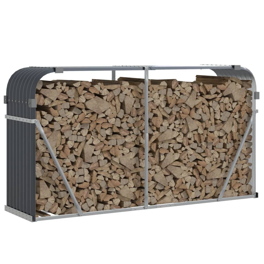 Haardhoutopslag 180x45x100 cm Gegalvaniseerd Staal Antraciet - 34% Korting!