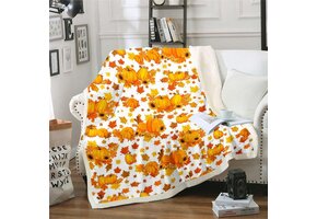 Warme Plaid Deken Herfst 229x229cm Oranje Wit - 55% Korting