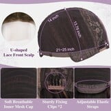 Pruik Bruin Ombre Kort Golvend 40cm - Synthetisch Haar - 58% Korting